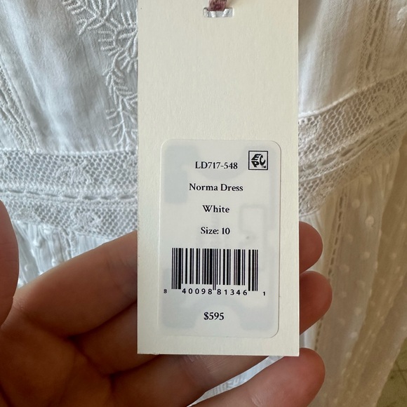NWT LoveShackFancy Norma Maxi Dress. Sz 10. White - Picture 4 of 5